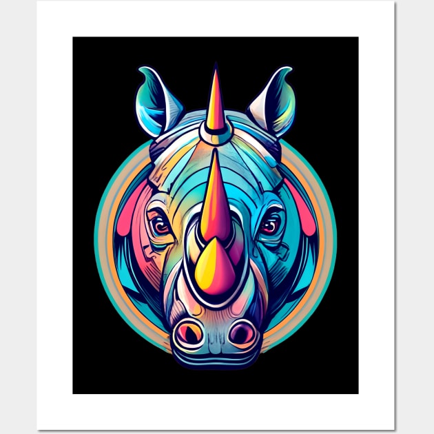 Colorful Rhino Wall Art by Dürer Design